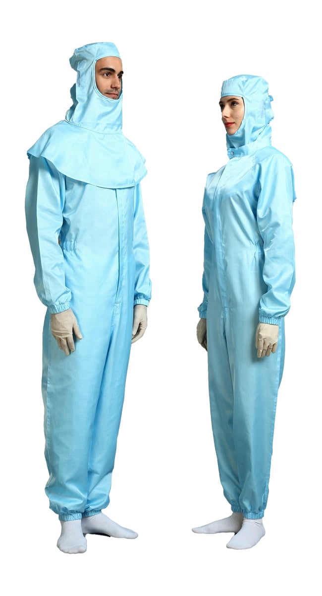 autoclavable cleanroom coverall blue 650