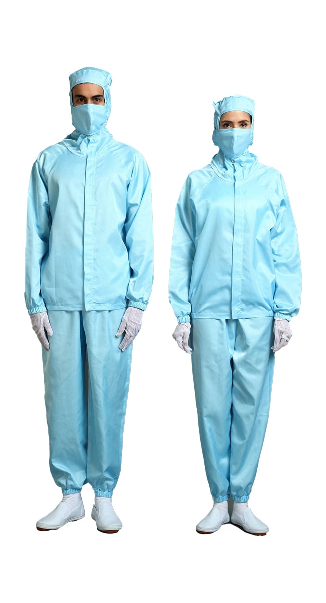 separate cleanroom suits blue 650