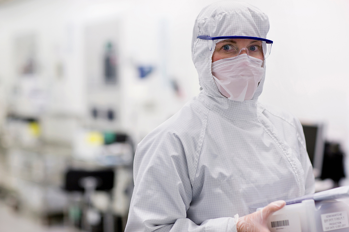 Autoclavable cleanroom suit model in pharmaceutical facility