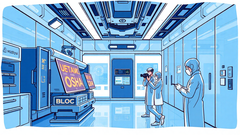 Sciencistoj en futureca laboratorio.