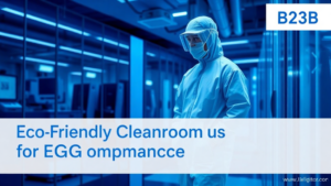 Technician in eco-friendly cleanroom environment.