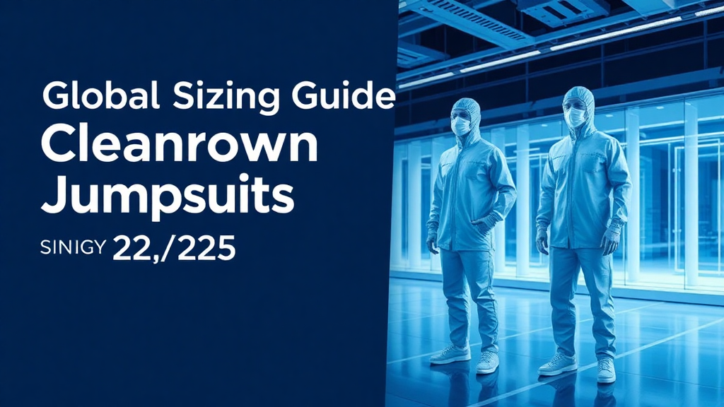 Global sizing guide for cleanroom jumpsuits displayed.