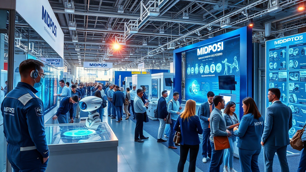 People at tech exhibition with robotic displays.