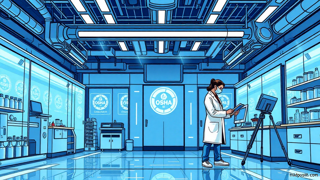 Lab worker examining data on a digital tablet.