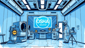 OSHA lab safety inspection with advanced equipment.