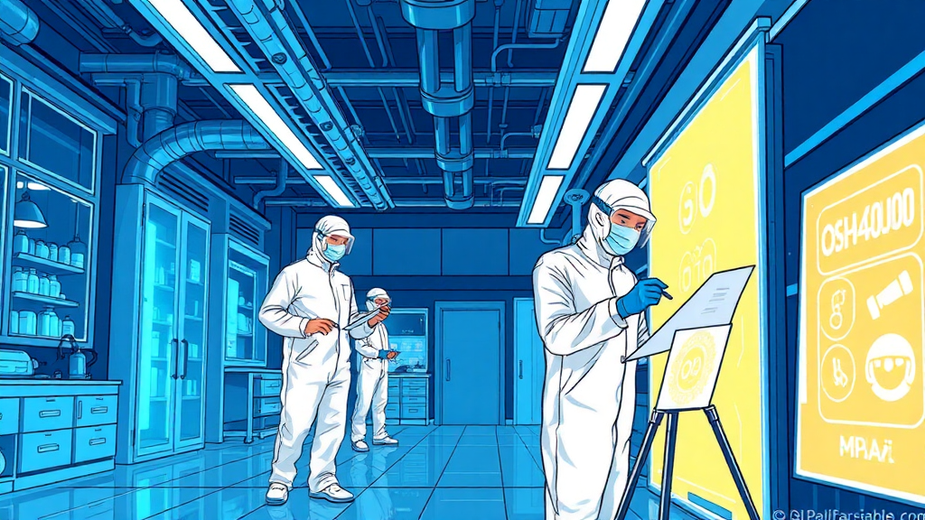 Scientifiques en laboratoire avec des écrans numériques.