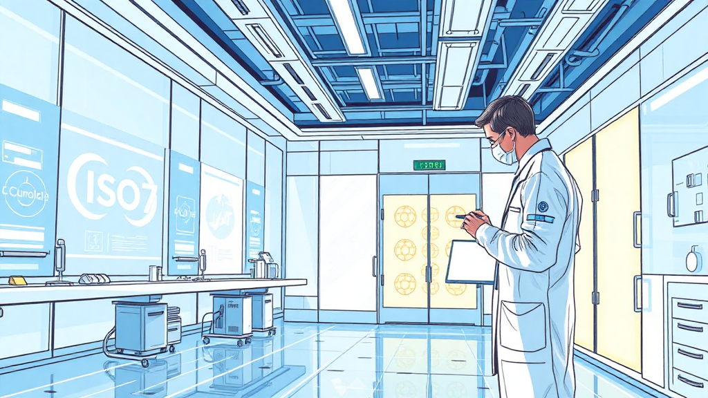 Pesquisador em ambiente de laboratório estéril e moderno