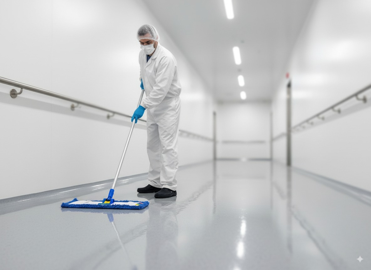 Pharmaceutical cleanroom mopping SOP use