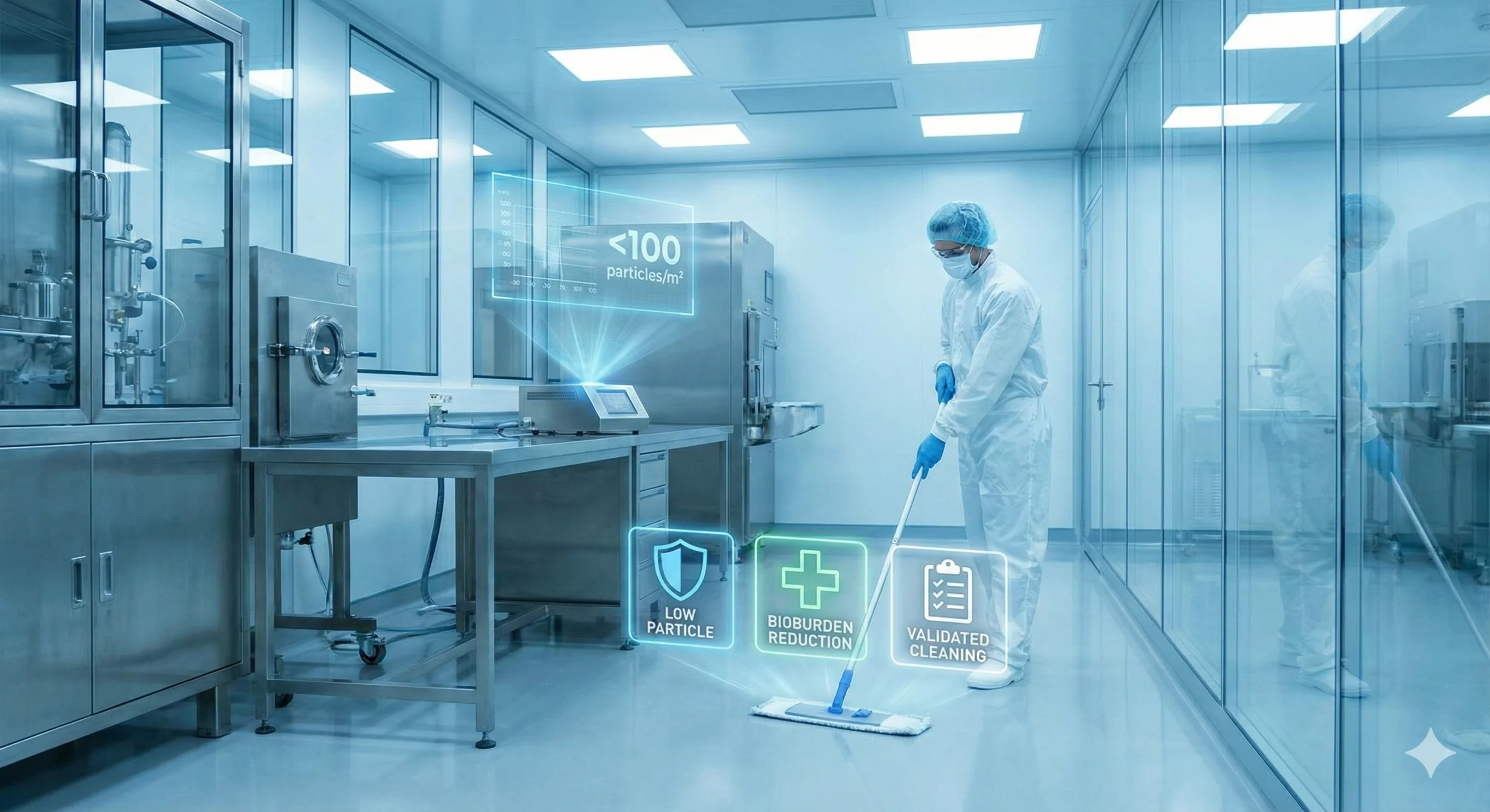 Environmental monitoring and particle control concept for GMP cleanrooms
