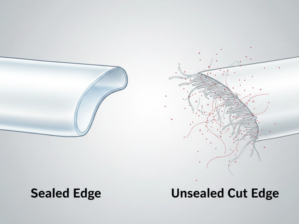 Sealed edge versus unsealed edge cleanroom mop head comparison