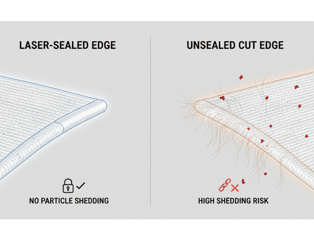 Comparison of sealed-edge and unsealed cleanroom mop heads