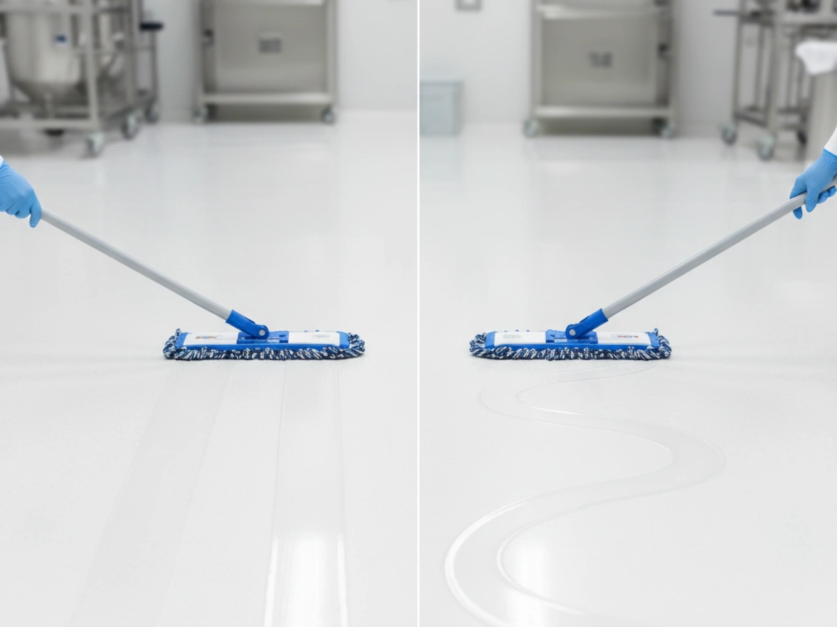 unidirectional cleanroom mopping technique for pharmaceutical floor cleaning