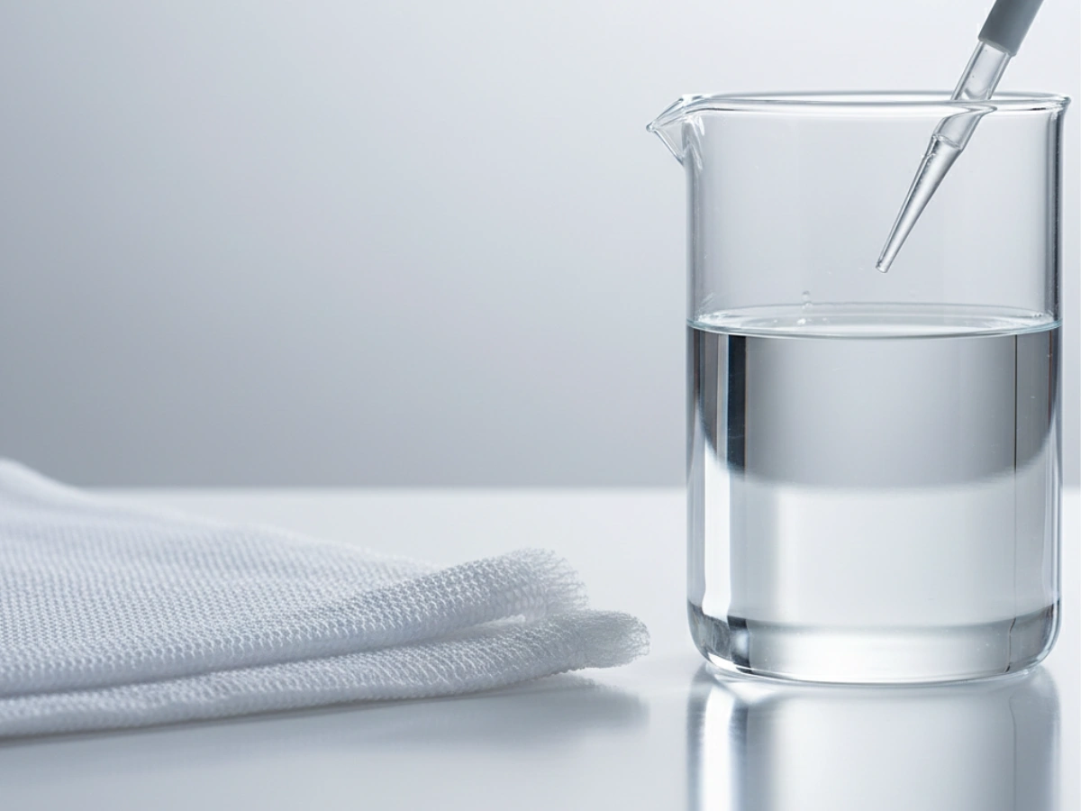 Knitted polyester cleanroom mop with ultrasonic sealed edge undergoing endotoxin testing