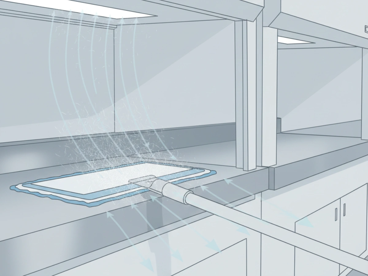 Continuous filament polyester vs split microfiber material architecture for low lint cleanroom mop selection in Grade A/B