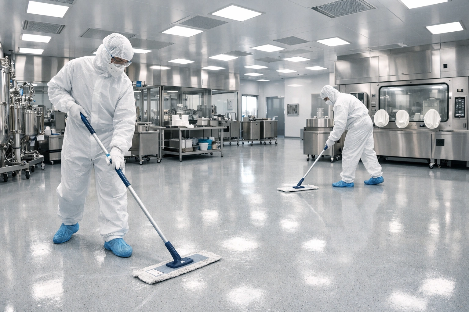 Environnement de nettoyage de salle blanche pharmaceutique classé ISO avec contrôle professionnel de la contamination