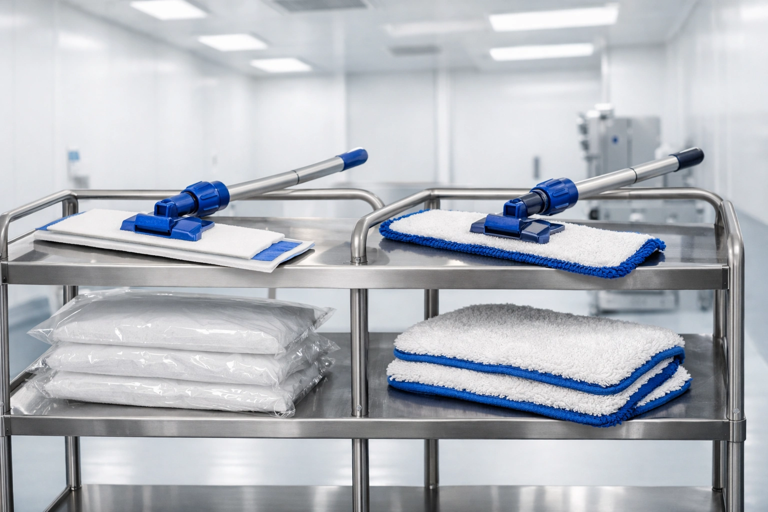 Systèmes de vadrouilles jetables et réutilisables pour salles blanches dans un environnement de salle blanche réglementé