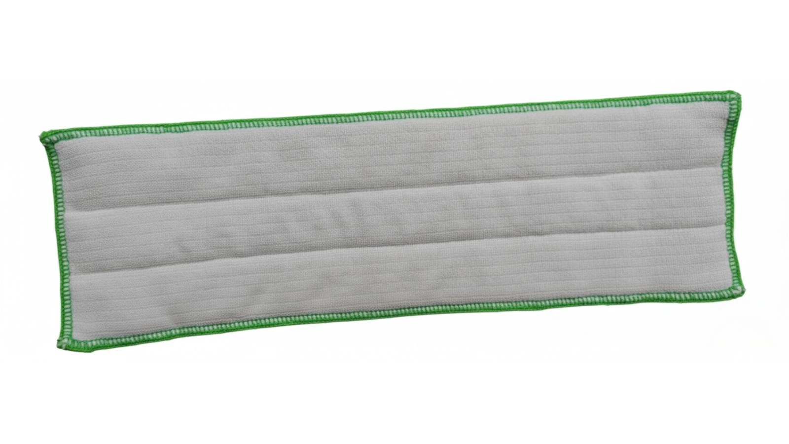 MIDPOSI industrial cleanroom mop head front view with green color-coded trim for weight comparison reference