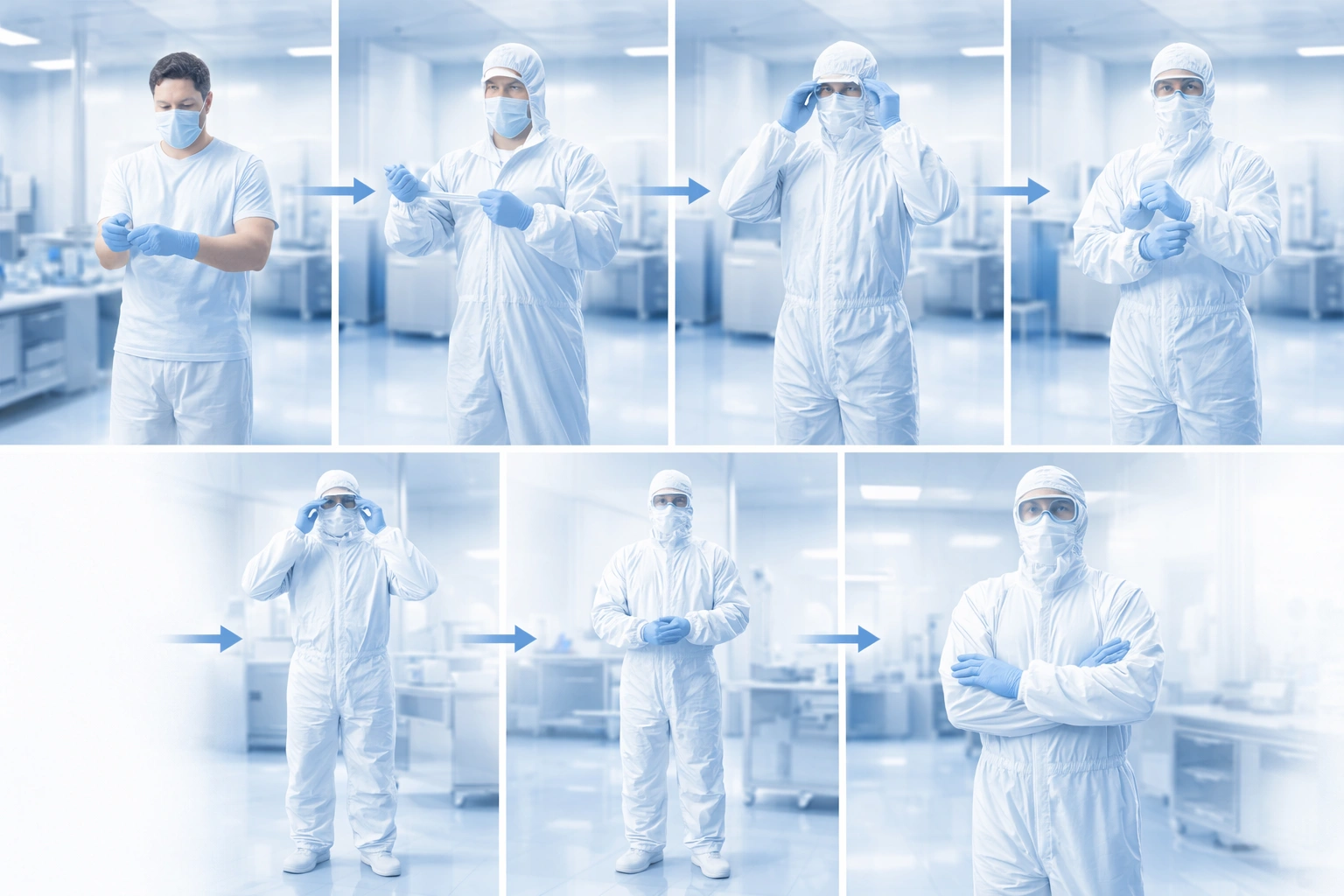 MIDPOSI MD-2A0402 autoclavable cleanroom coverall suit for pharmaceutical clean areas