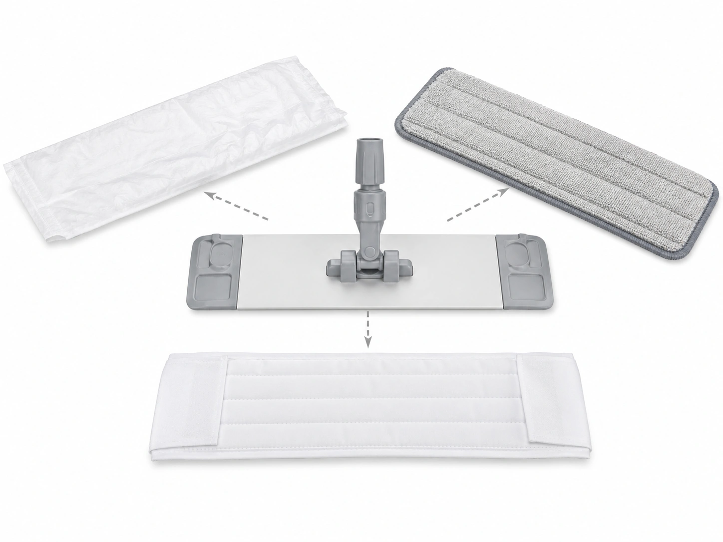 Cleanroom mop frame compatible with disposable microfiber and polyester mop covers