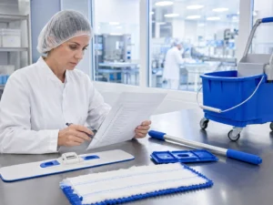 how to choose cleanroom mop system, cleanroom mop system, cleanroom mop for GMP facility, disposable cleanroom mop, microfiber cleanroom mop, cleanroom floor mop