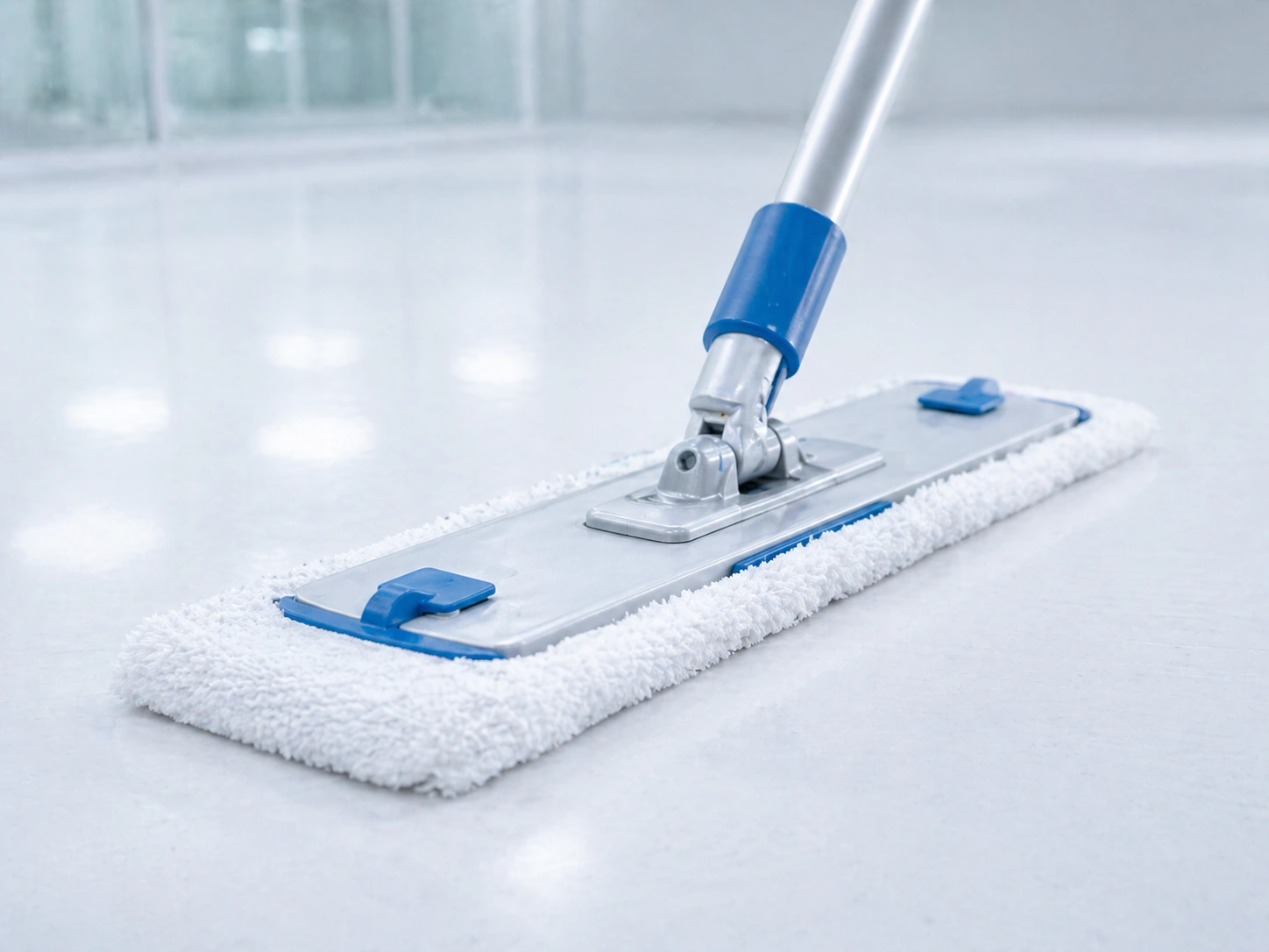 Microfiber cleanroom mop texture close-up for low-lint surface cleaning