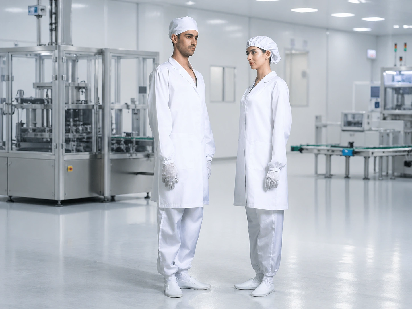 MIDPOSI A1301 autoclavable cleanroom lab coat with low-lint anti-static fabric