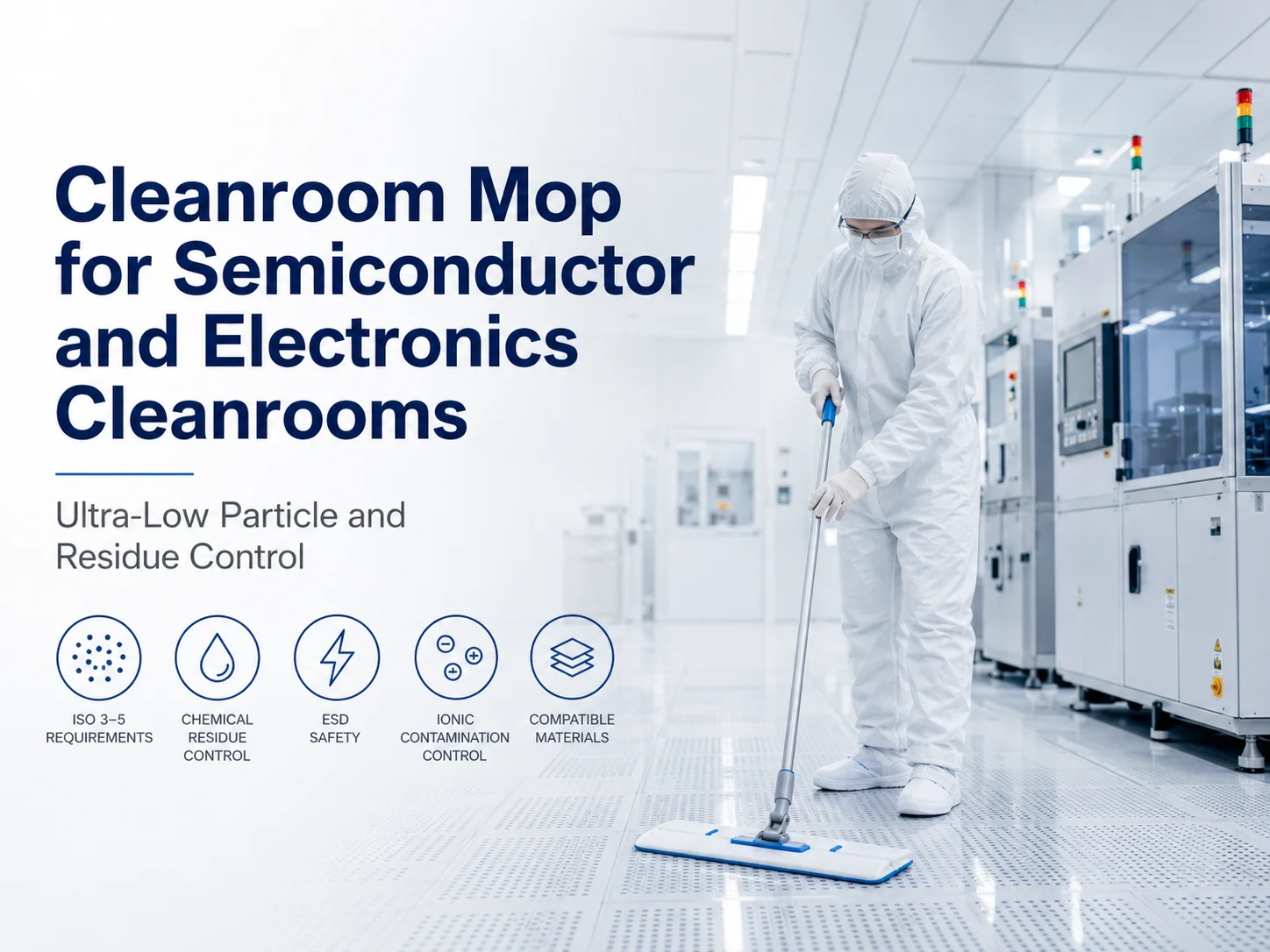 Cleanroom mop frame materials and articulation types selection guide for GMP and ISO controlled environment cleaning systems