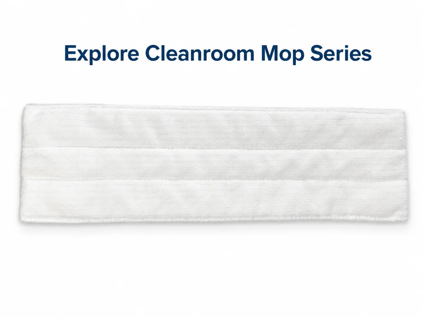 Cleanroom mop head-to-frame compatibility technical diagram showing pocket dimensions, frame width, and attachment interface for GMP facility cleaning