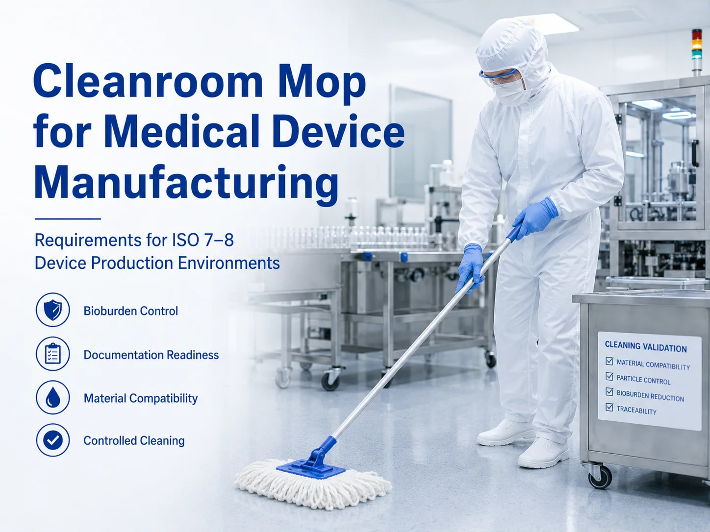 Cleanroom Mop Selection for Medical Device Manufacturing - ISO 13485 Requirements