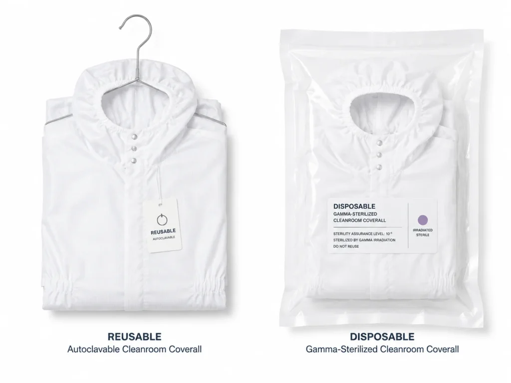 Autoclavable reusable vs disposable cleanroom coverall comparison