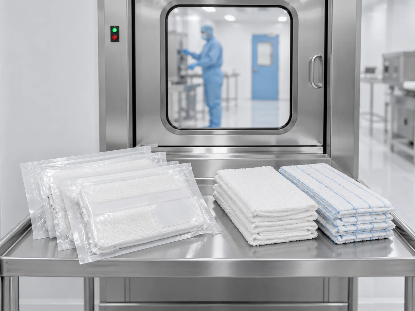 Comparison of polyester and microfiber cleanroom mop cover materials for GMP facility selection and evaluation