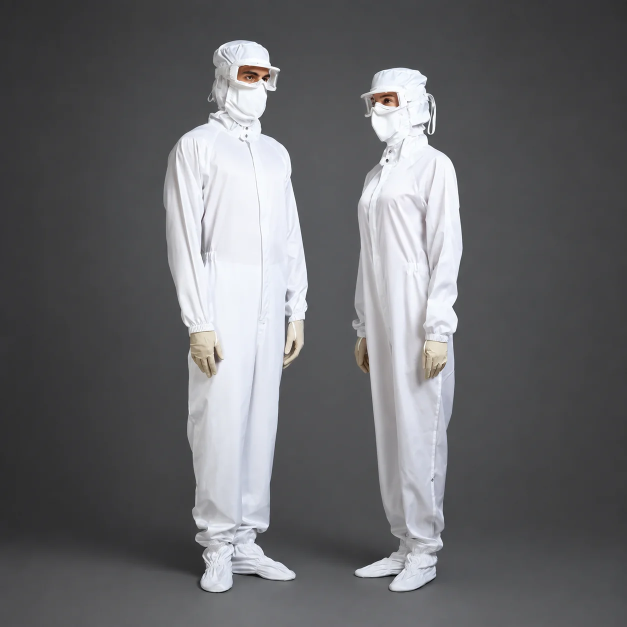 Autoclavable ESD cleanroom coverall with hood and socks