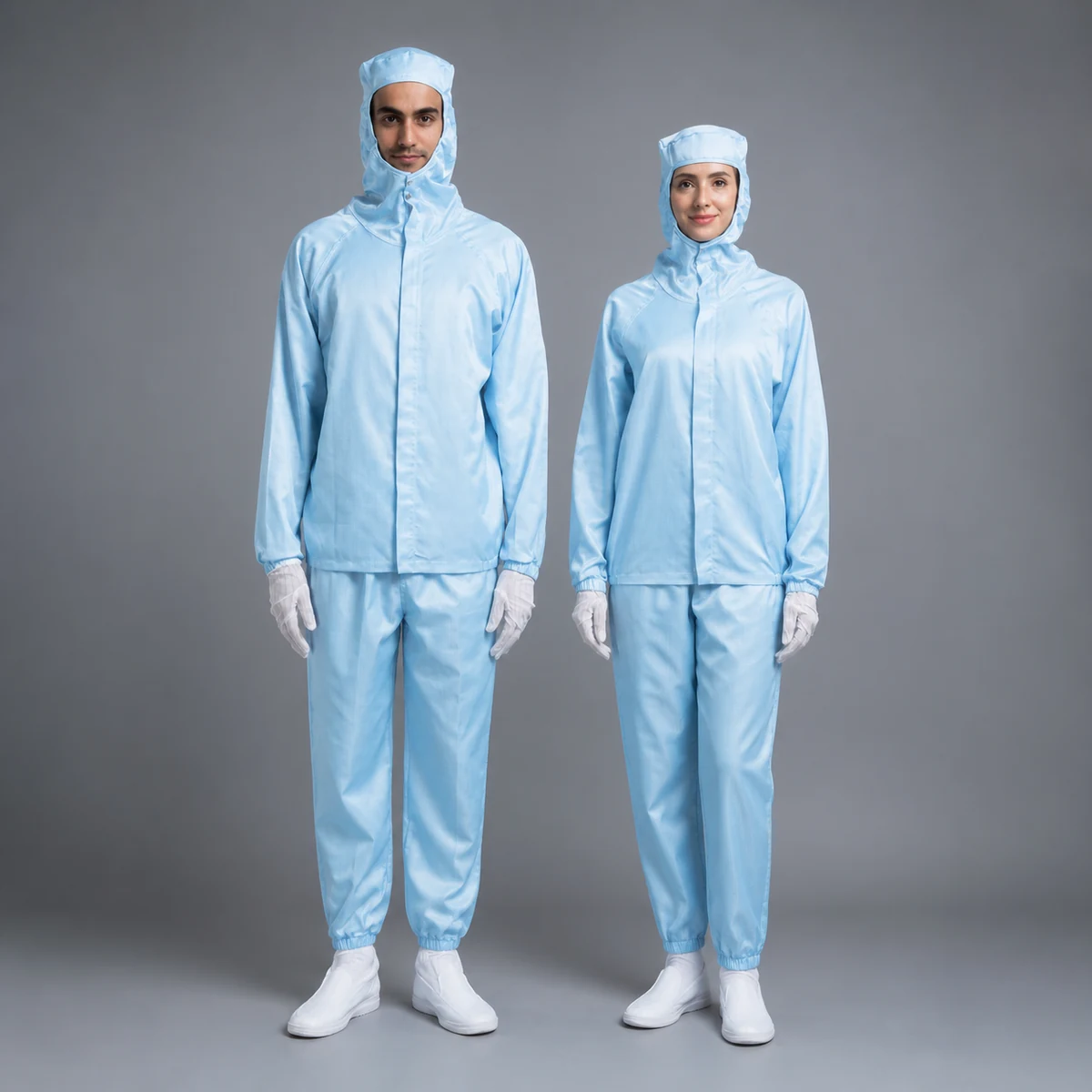 MIDPOSI MD-2A02 Grade C/D Split Cleanroom Workwear with hooded jacket and pants