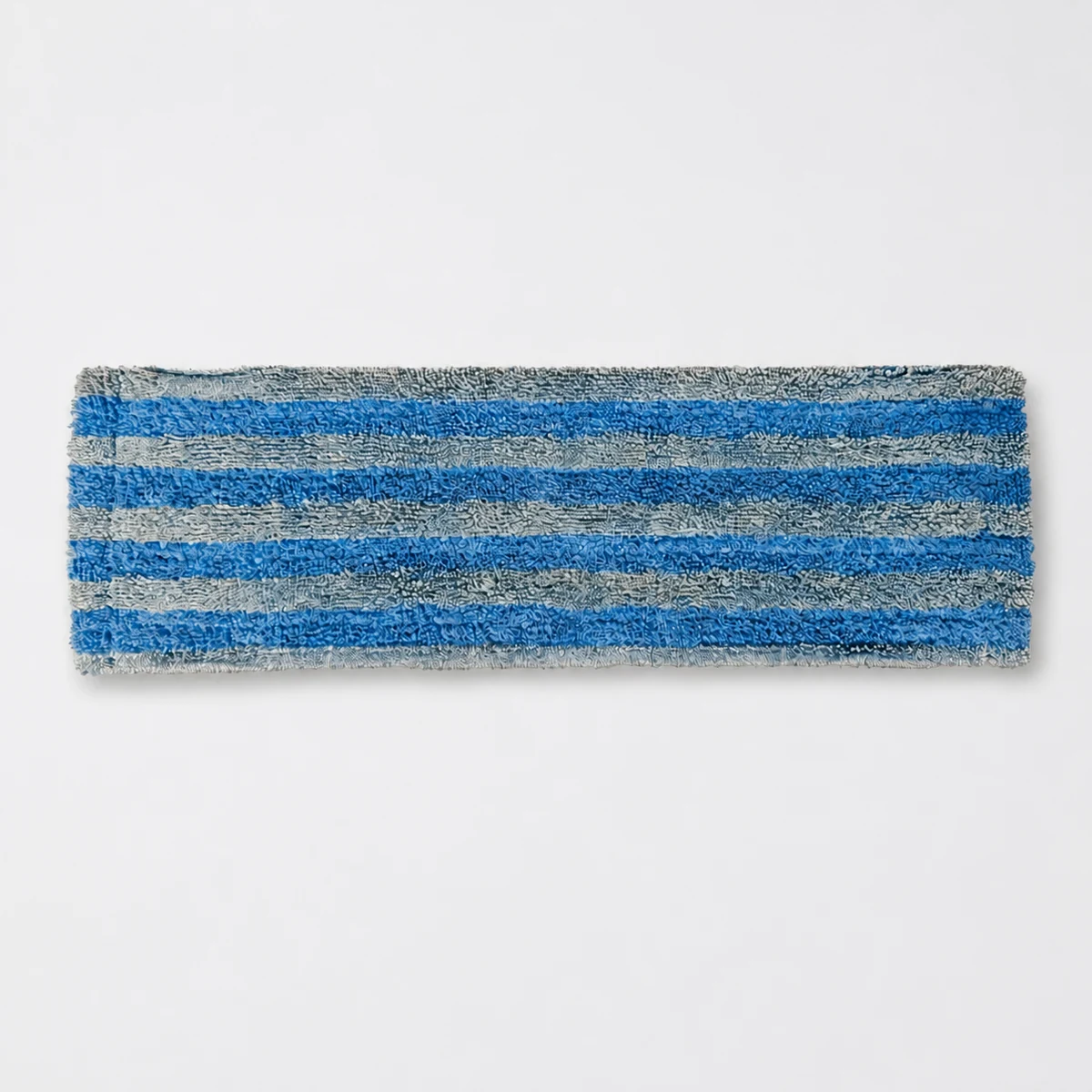 Reusable blue-striped microfiber cleanroom mop pad